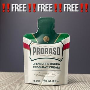 ‼️FREE‼️NEW‼️PRORASO Pre-Shave Cream ⭐️15ml⭐️